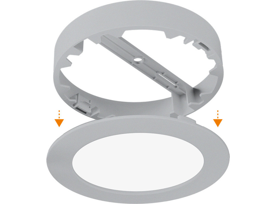 Solight LED mini panel koupelnový 2v1, 3CCT, podhledový/přisazený, 18W, 1530lm, IP54, stříbrná, kulatý