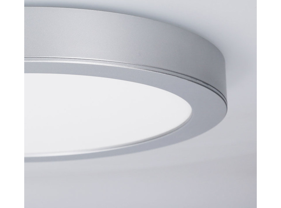 Solight LED mini panel koupelnový 2v1, 3CCT, podhledový/přisazený, 18W, 1530lm, IP54, stříbrná, kulatý