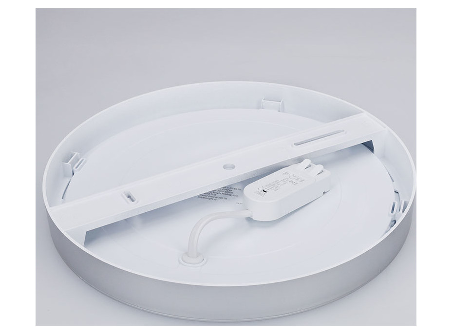 Solight LED mini panel koupelnový 2v1, 3CCT, podhledový/přisazený, 24W, 2040lm, IP54, stříbrná, kulatý
