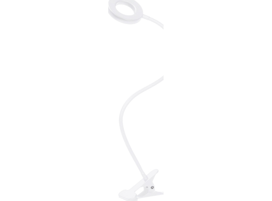 Solight LED stmívatelná stolní lampička s klipem bílá, 300lm, nastavitelná teplota světla, USB