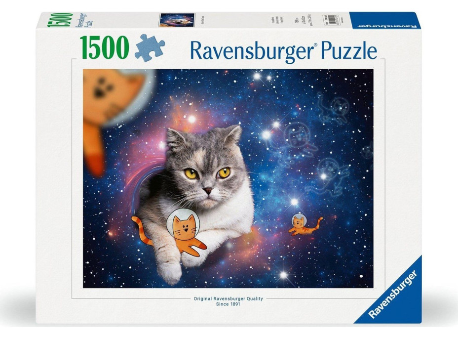 RAVENSBURGER Puzzle Kočka ve vesmíru 1500 dílků