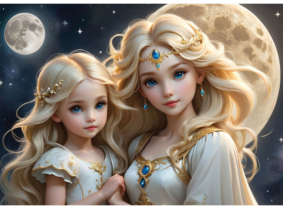 ALIPSON Puzzle Mère et Fille: La Lune et le Soleil 2x500 dílků
