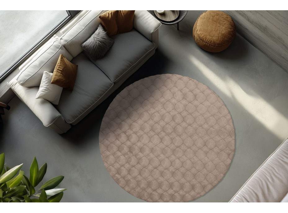 Kusový koberec Diamond Cut 800 Taupe kruh