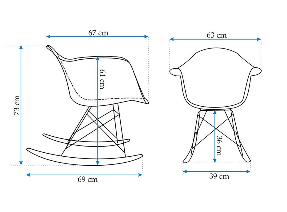 Designové houpací křeslo Andrea - cappuccino