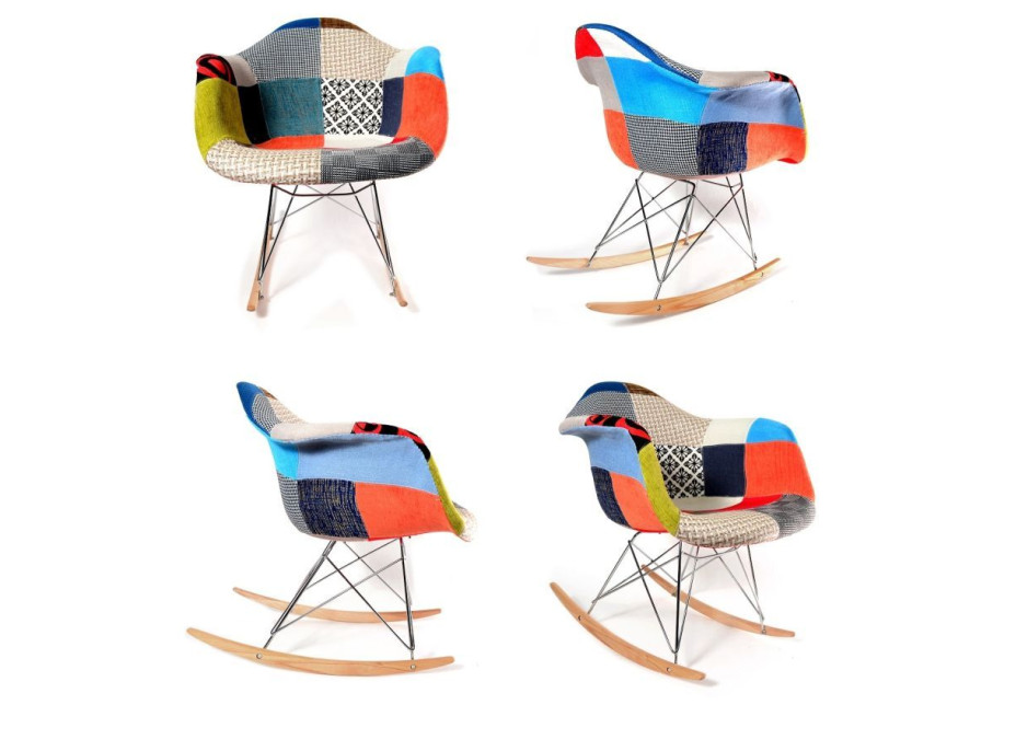 Designové houpací křeslo Andrea - patchwork