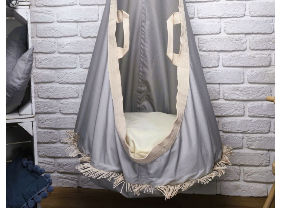 Závěsný vak LILI - ecru/šedý
