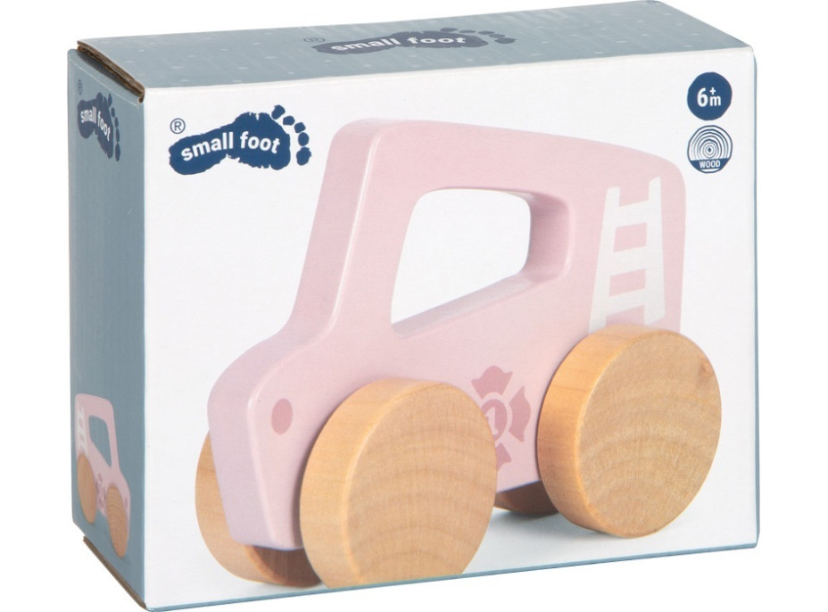 small foot Dřevěné auto na tlačení Růžové