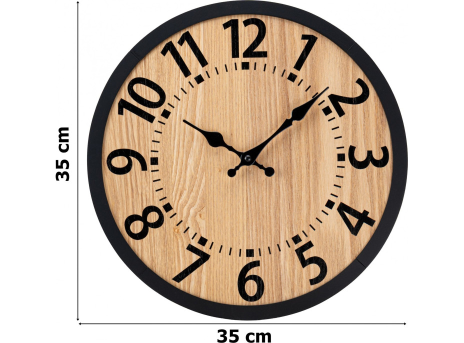 Nástěnné dřevěné hodiny ABBAS 35 cm