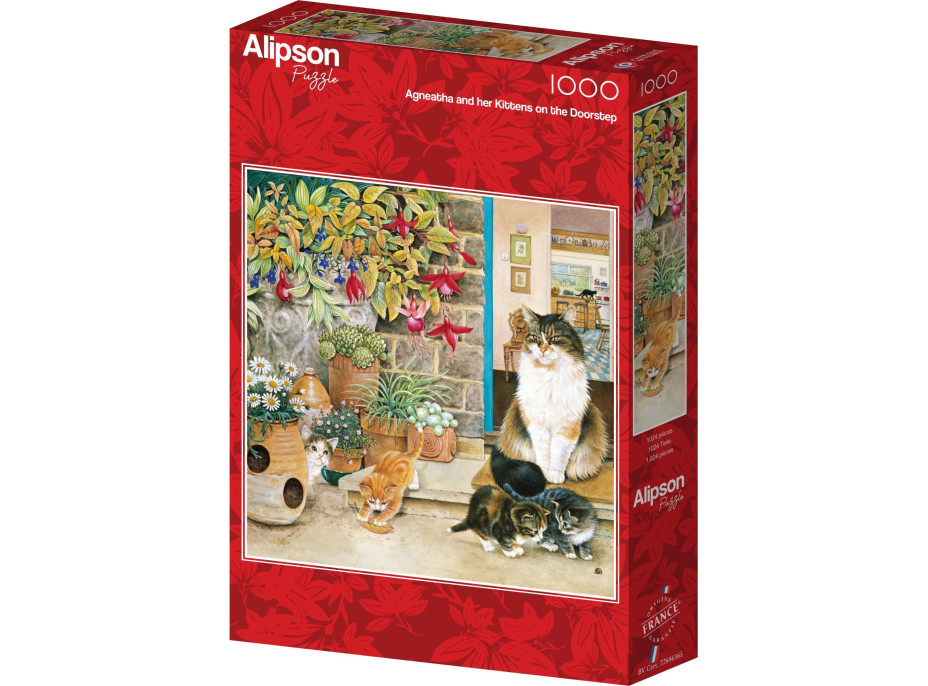 ALIPSON Čtvercové puzzle Agneatha a její koťata na zápraží 1000 dílků