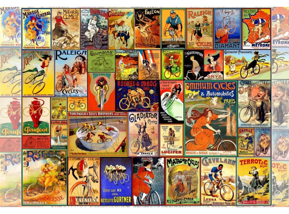 GRAFIKA Puzzle Vintage plakáty s koly 1000 dílků