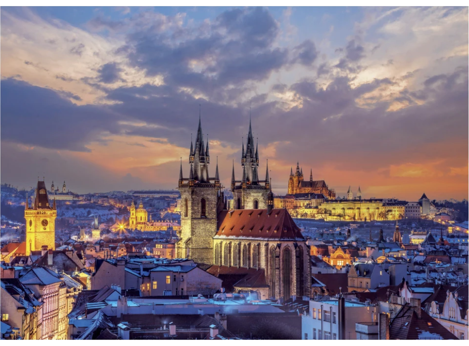 DINO Svítící puzzle Pohled na Hradčany 1000 dílků