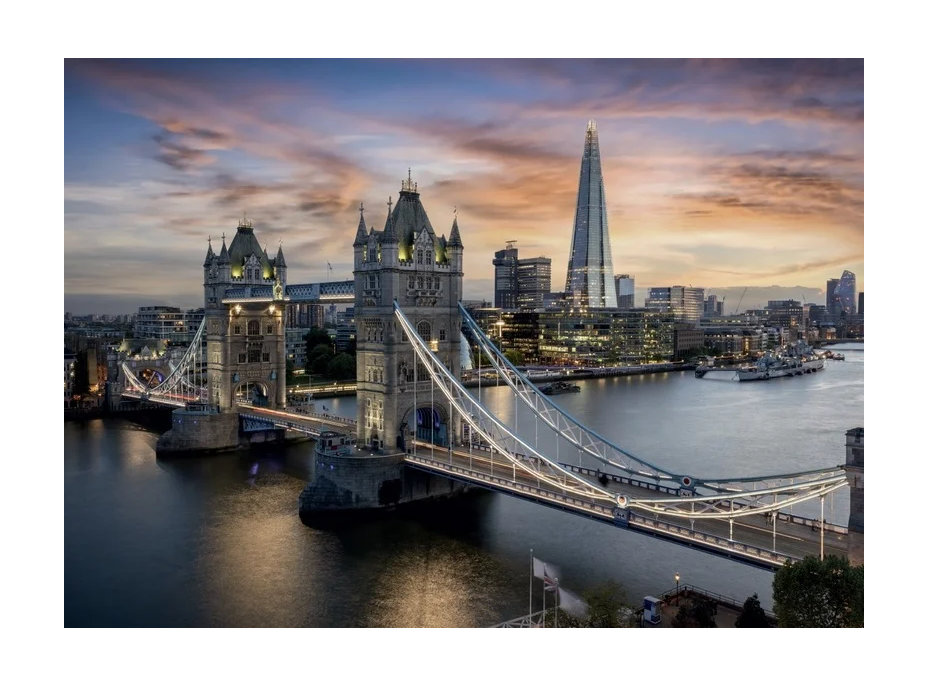 DINO Svítící puzzle Soumrak nad Tower Bridge 1000 dílků