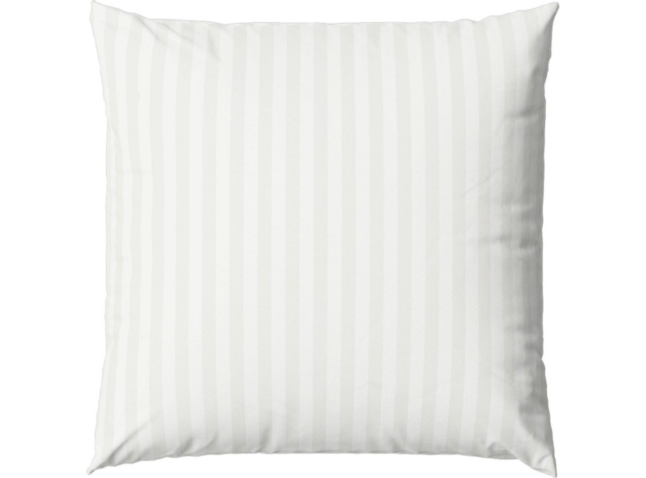 Povlak na polštář FASHION 40x40 cm - bílý pruhovaný - bavlněný satén