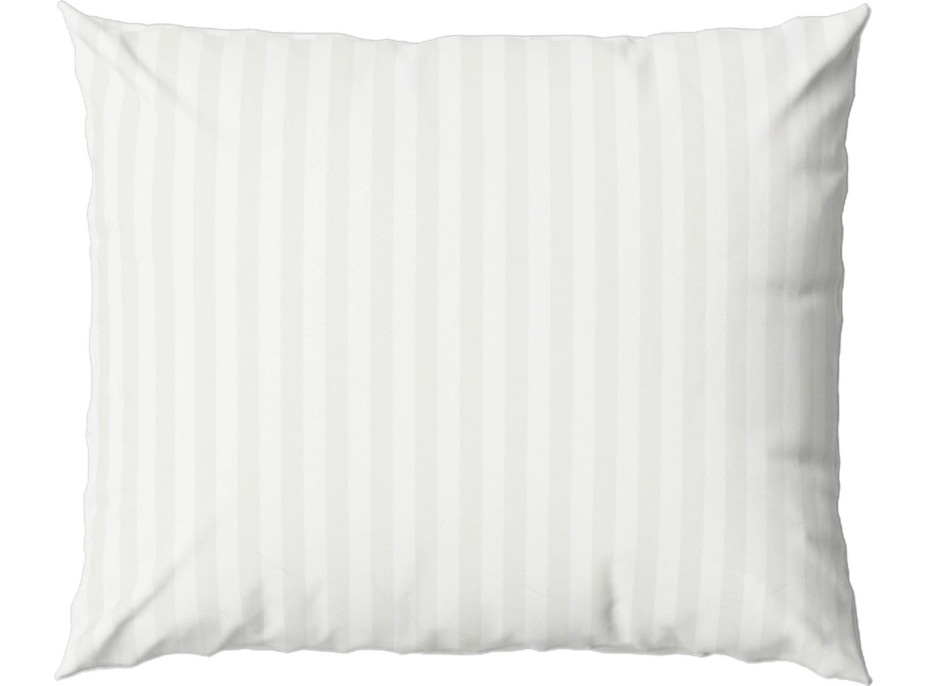 Povlak na polštář FASHION 50x60 cm - bílý pruhovaný - bavlněný satén