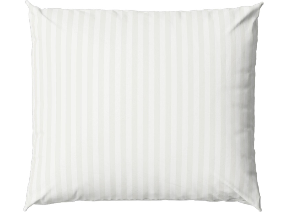 Povlak na polštář FASHION 70x80 cm - bílý pruhovaný - bavlněný satén
