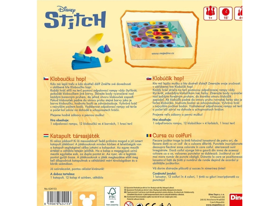 Dino Dětská hra Kloboučku hop Stitch a Angel