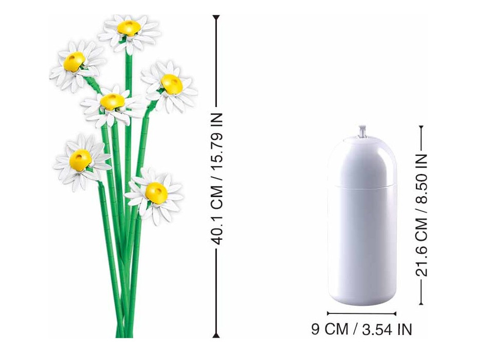 Sluban Flowers M38-B1101-16 Kopretiny ve váze