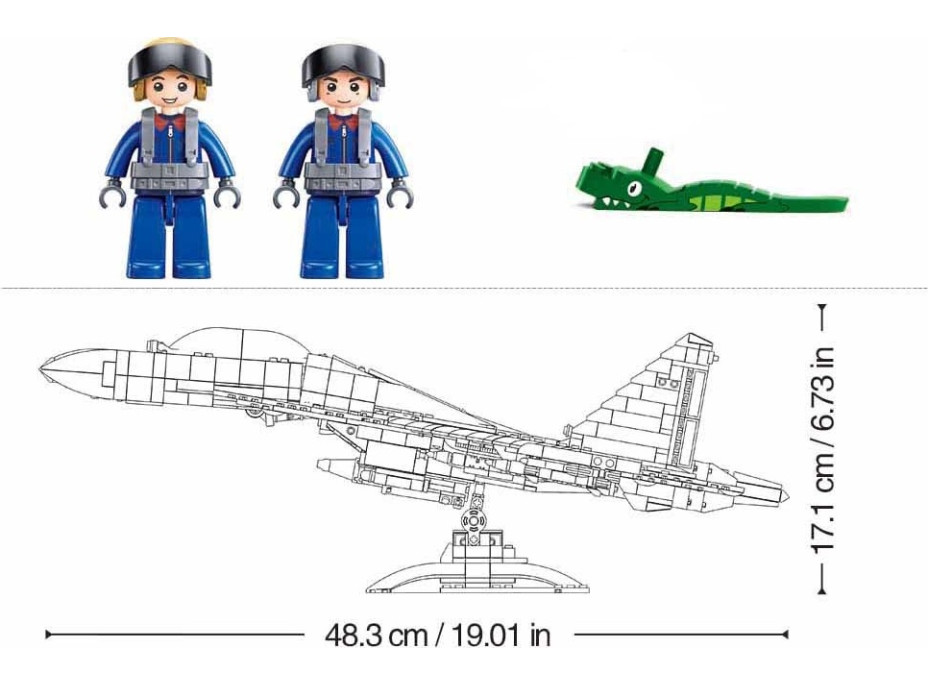 Sluban Model Bricks M38-B1273 Stíhací letoun J-16 1:44