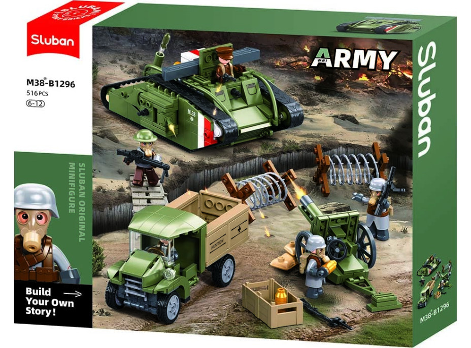 Sluban Army M38-B1296 Tank WWII Mark Vs