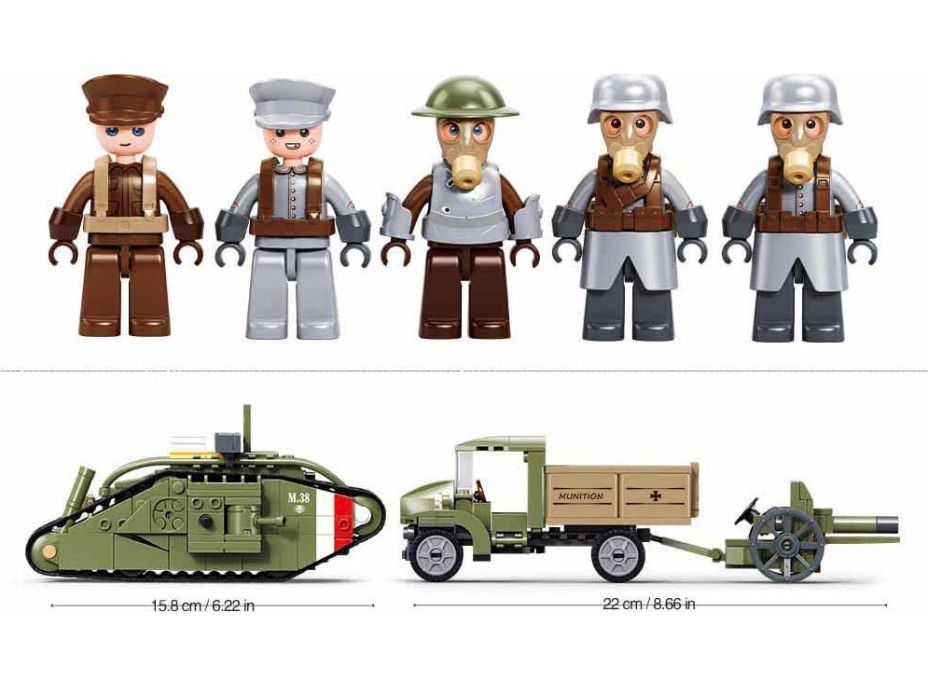 Sluban Army M38-B1296 Tank WWII Mark Vs