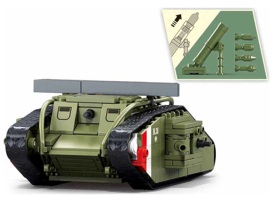 Sluban Army M38-B1296 Tank WWII Mark Vs