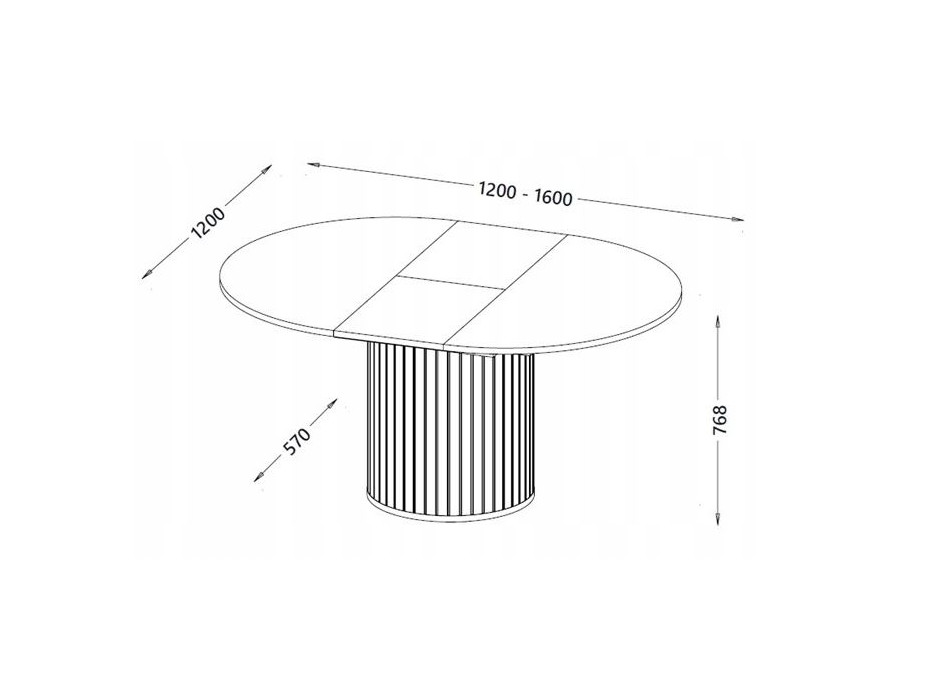 Rozkládací kulatý jídelní stůl ZANTE ZA9 - černý