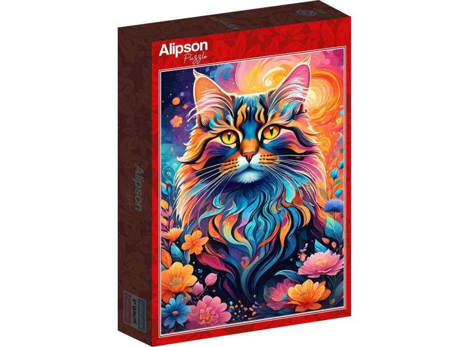 ALIPSON Puzzle Barevná kočka 1000 dílků