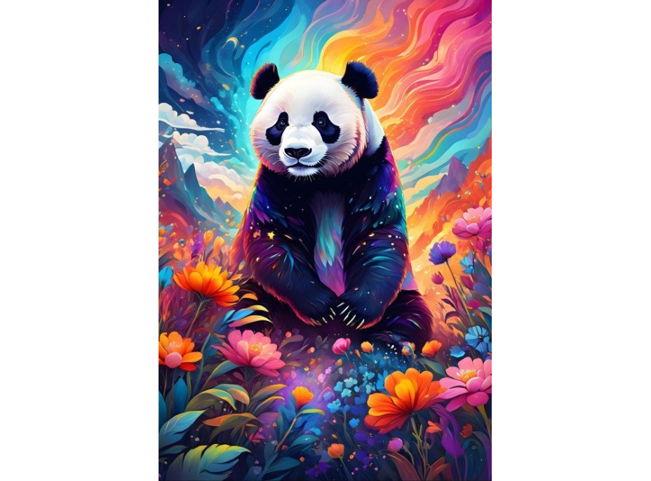 ALIPSON Puzzle Barevná panda 1000 dílků