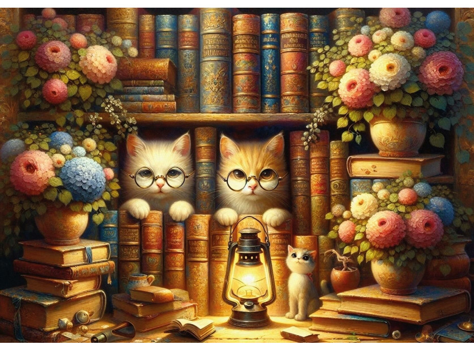 ART PUZZLE Puzzle Kočičí knihovna 260 dílků