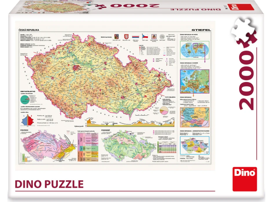 DINO Puzzle Mapa České republiky 2000 dílků