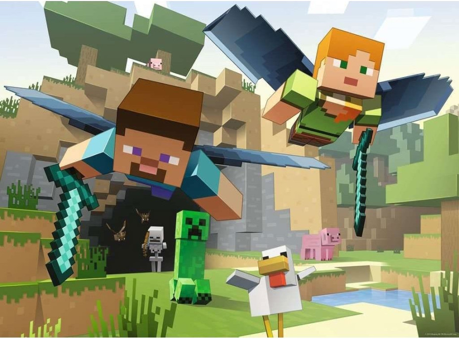 RAVENSBURGER Puzzle Minecraft: Dobrodružství XXL 200 dílků
