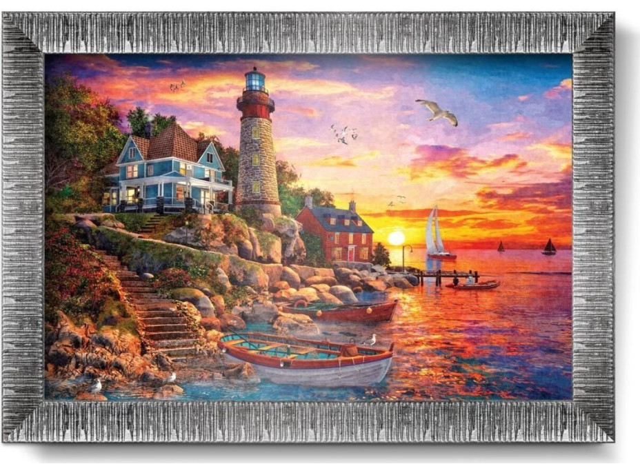 ART PUZZLE Puzzle s rámem a lepidlem 3v1 Nádherný západ slunce 1000 dílků