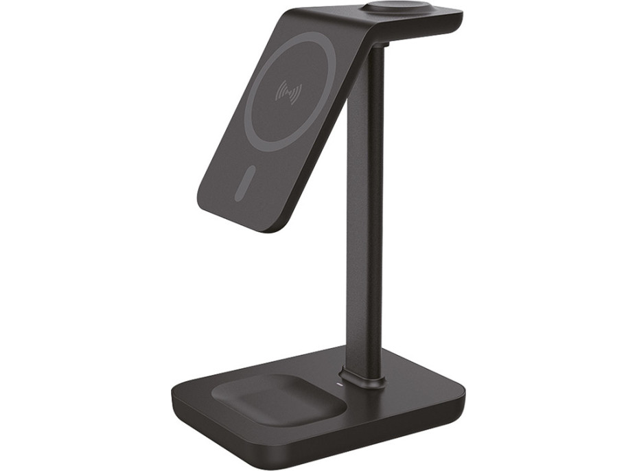 Solight stolní nabíječka 3v1, Qi2, MagSafe kompatibilní