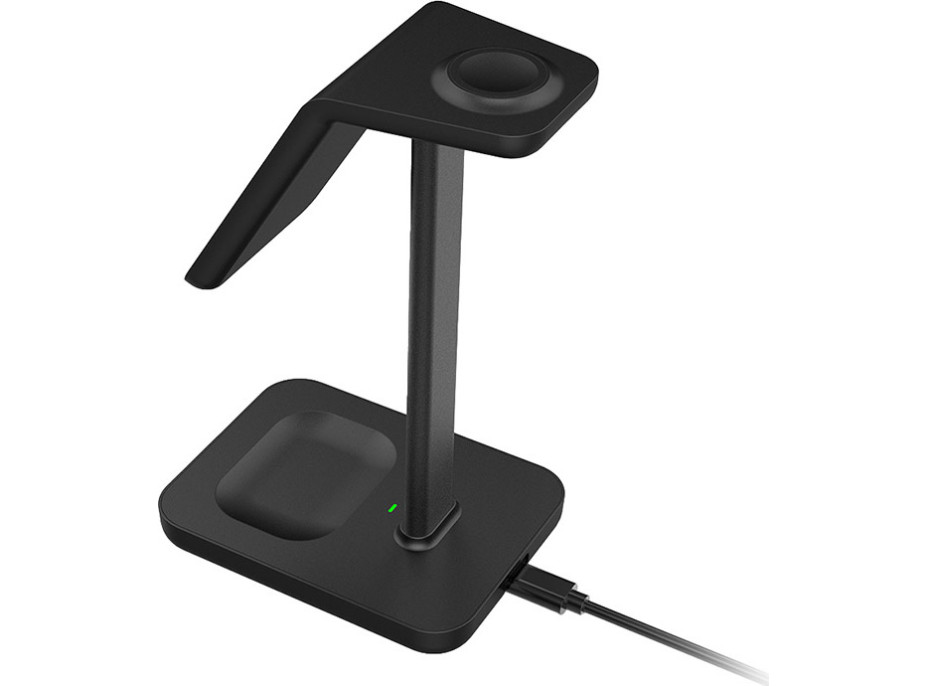 Solight stolní nabíječka 3v1, Qi2, MagSafe kompatibilní