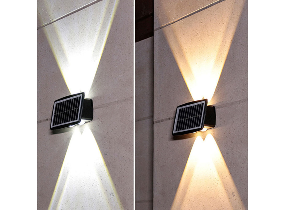 Solight LED solární nástěnné světlo, teplá a studená bílá, 15x10cm