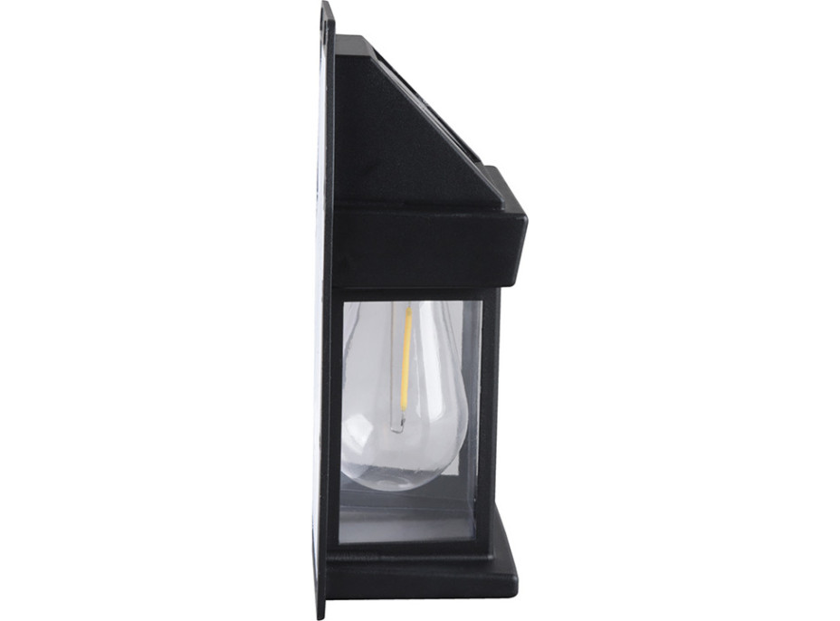 Solight LED solární lucerna nástěnná, teplá bílá, 12x17cm, černá