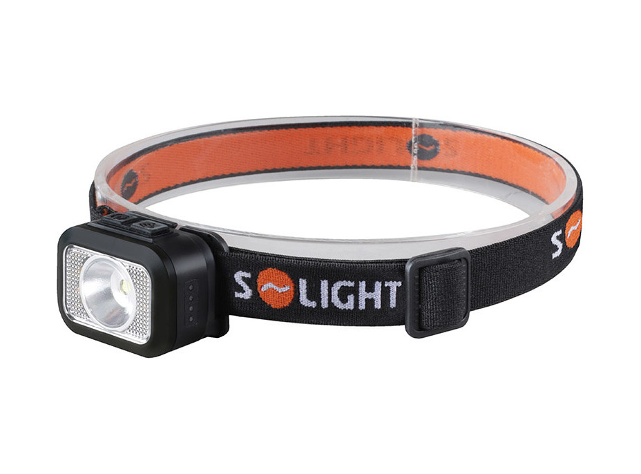 Solight LED čelová nabíjecí svítilna, 170lm, teplé+studené světlo, Li-Ion