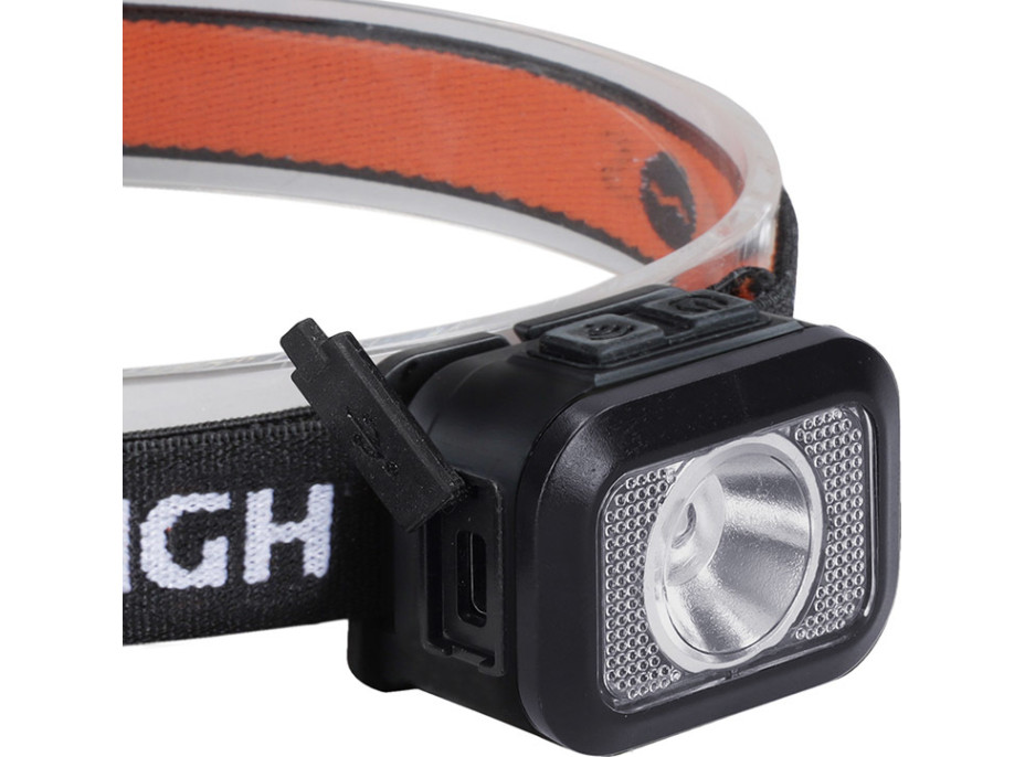 Solight LED čelová nabíjecí svítilna, 170lm, teplé+studené světlo, Li-Ion