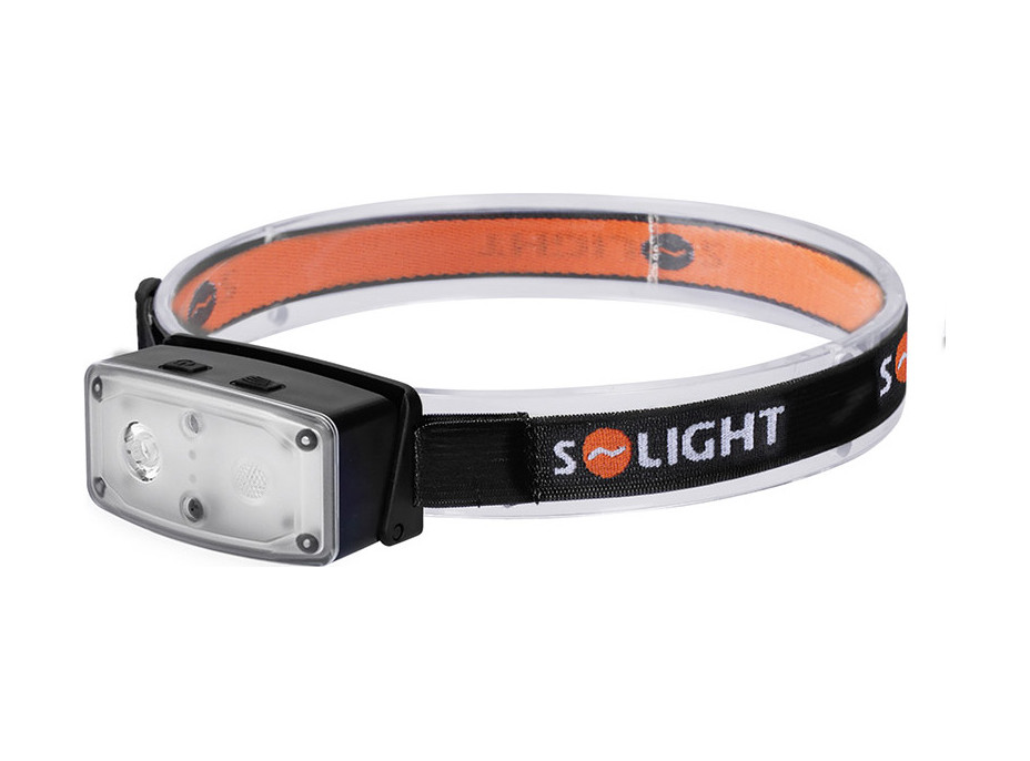 Solight LED čelová nabíjecí svítilna, 100lm, sensor, Li-Ion