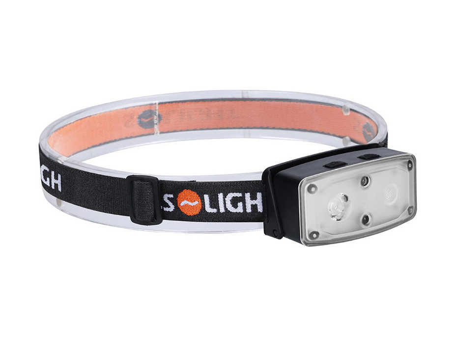 Solight LED čelová nabíjecí svítilna, 100lm, sensor, Li-Ion