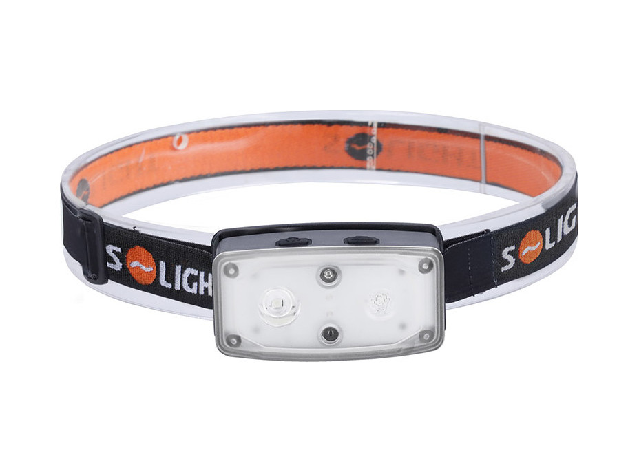 Solight LED čelová nabíjecí svítilna, 100lm, sensor, Li-Ion
