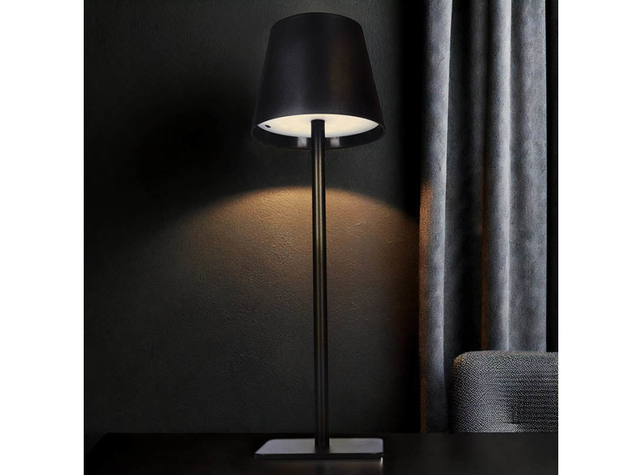 Solight LED nabíjecí lampička Lucca, 120lm, změna CCT, stmívání, černá