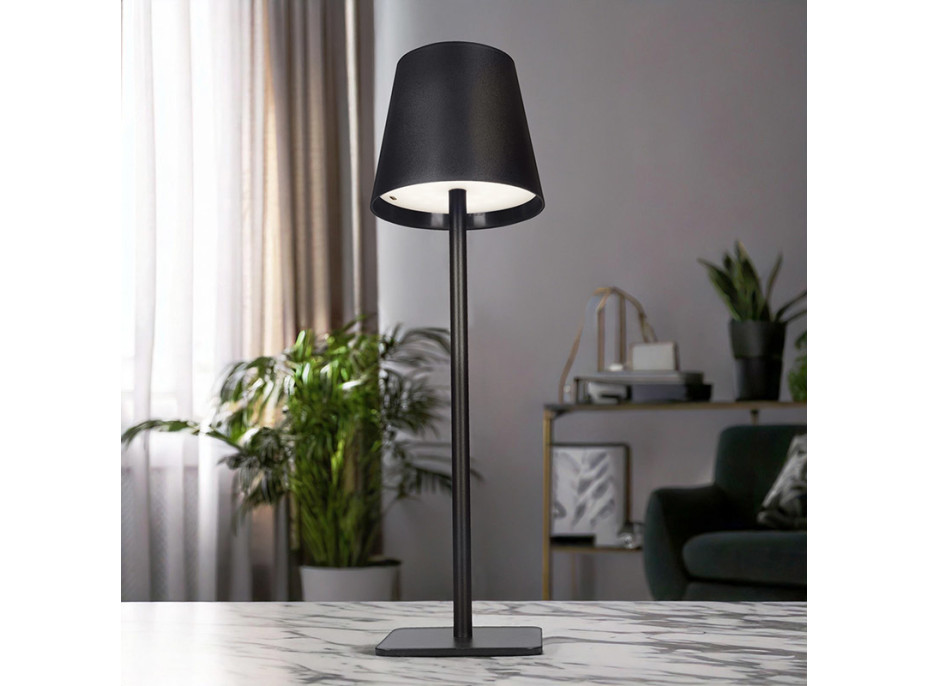 Solight LED nabíjecí lampička Lucca, 120lm, změna CCT, stmívání, černá
