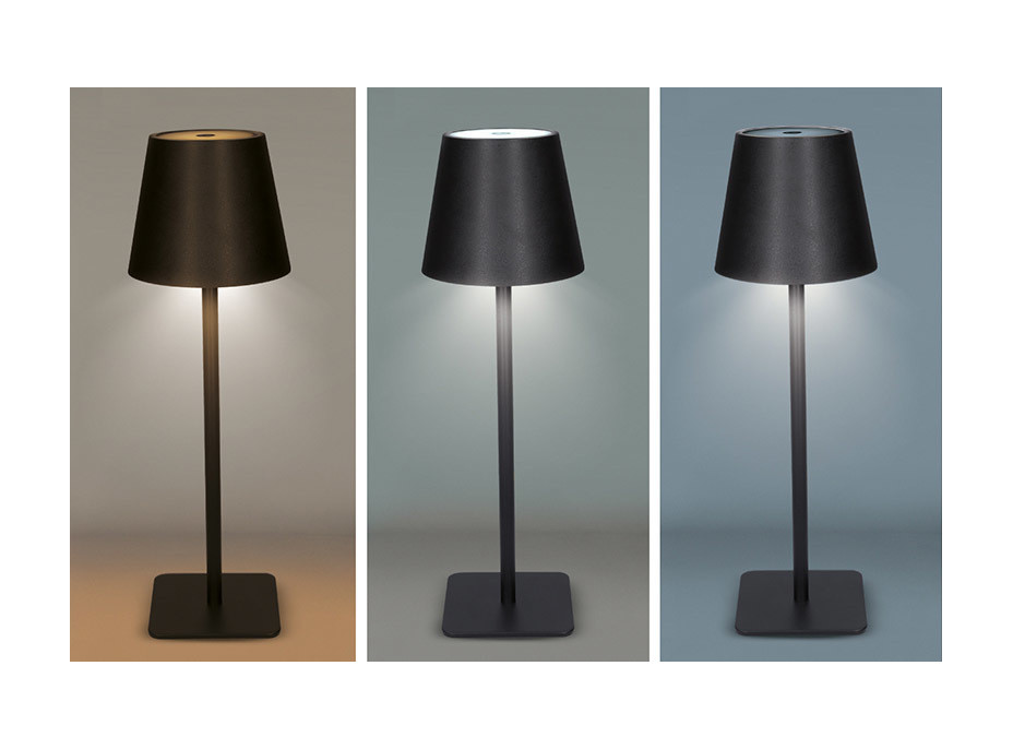 Solight LED nabíjecí lampička Lucca, 120lm, změna CCT, stmívání, černá
