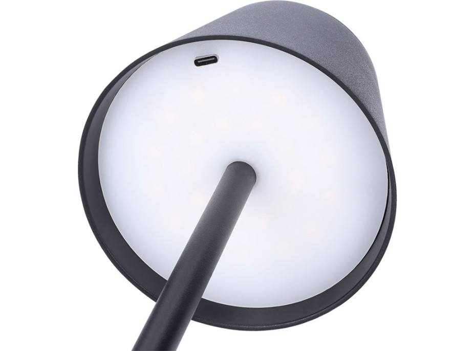 Solight LED nabíjecí lampička Lucca, 120lm, změna CCT, stmívání, černá