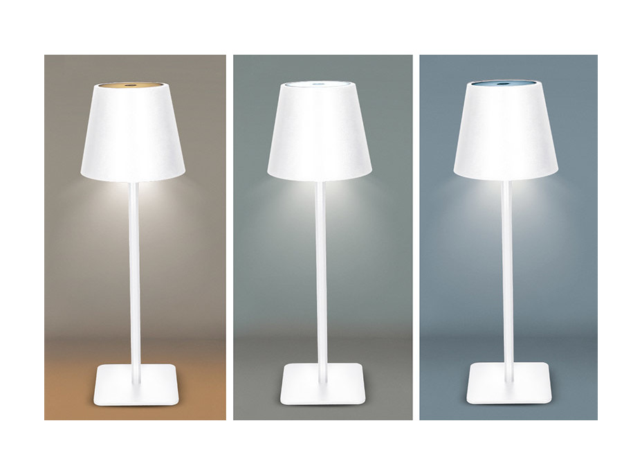 Solight LED nabíjecí lampička Lucca, 120lm, změna CCT, stmívání, bílá
