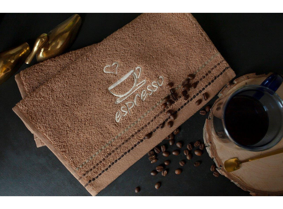 Sada kuchyňských ručníků 30x50 cm (3 kusy) - COFFEE