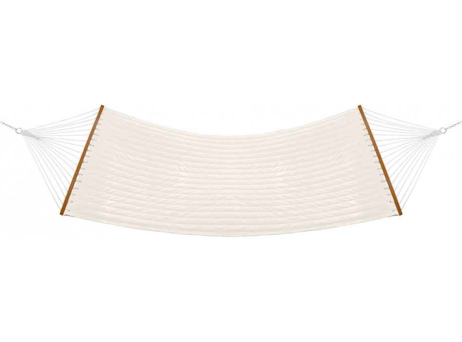Závěsná houpací síť LUMO PREMIUM DUO prošívaná - 200x140 cm - ecru