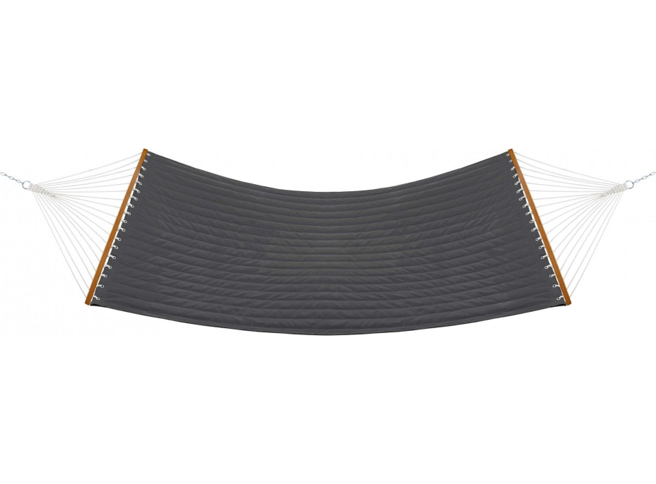 Závěsná houpací síť LUMO PREMIUM DUO prošívaná - 200x140 cm - šedá