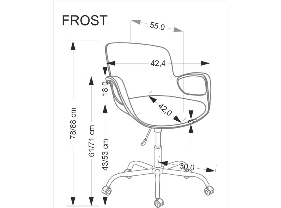 Dětská otočná židle FROST - černá